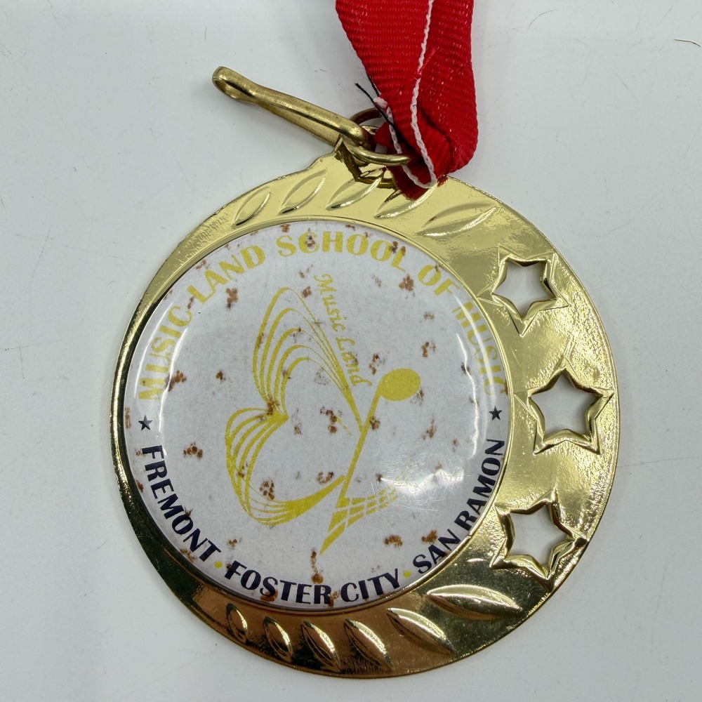Music Land Gold Tone Award Medal "FREMONT FOSTER CITY SAN RAMON